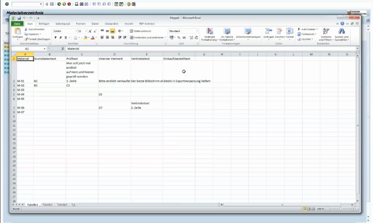 Langtexte von SAP in Excel und zurückschreiben
